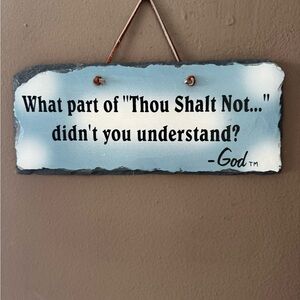 Vintage Plain Jane Slate Roof Tile With A saying from God